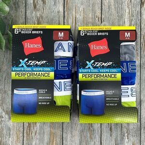 Boys' Hanes X-Temp Stretch Active Underwear Boxer Briefs 2, 6-Packs Size M